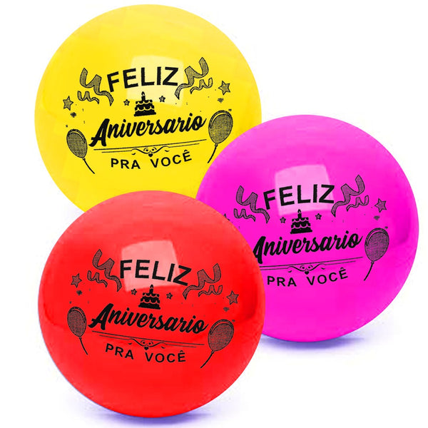 Bola Personalizada Feliz Aniversário (20 Unidades)